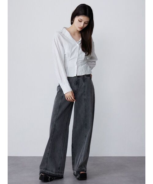 MURUA（ムルーア）の「マルチウェイシアーシャツ（シャツ/ブラウス・レディース・その他/グレー/ホワイト/ライトグリーン・FREE）」の6枚目の写真