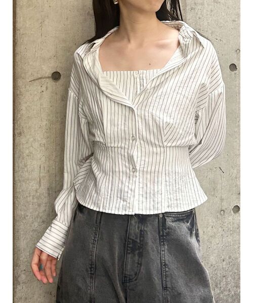 MURUA（ムルーア）の「マルチウェイシアーシャツ（シャツ/ブラウス・レディース・その他/グレー/ホワイト/ライトグリーン・FREE）」の21枚目の写真