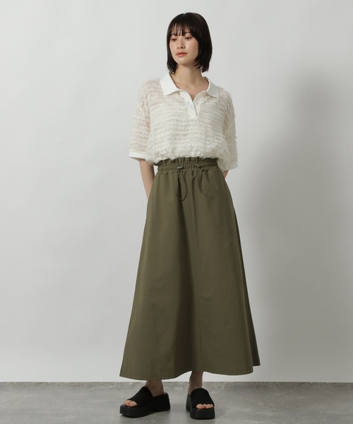 LAKOLE(ラコレ)の「ジャガードポロシャツ / 499546(Tシャツ/カットソー・レディース・ブラウン/ブラック/オフホワイト・FREE)」の4枚目の写真