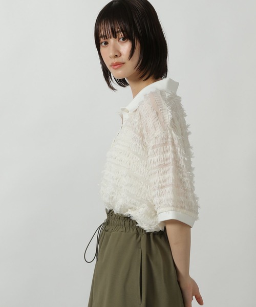 LAKOLE(ラコレ)の「ジャガードポロシャツ / 499546(Tシャツ/カットソー・レディース・ブラウン/ブラック/オフホワイト・FREE)」の7枚目の写真