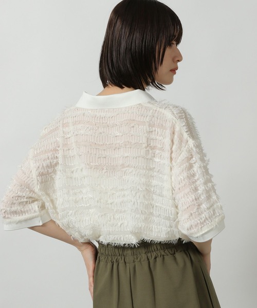 LAKOLE(ラコレ)の「ジャガードポロシャツ / 499546(Tシャツ/カットソー・レディース・ブラウン/ブラック/オフホワイト・FREE)」の8枚目の写真