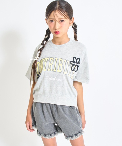 ANAP GiRL(アナップガール)の「フリンジ デニム イージー ショートパンツ【キッズお揃い】(デニムパンツ・キッズ・ブラック/ライトブルー・M/S/XS)」の5枚目の写真