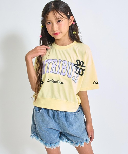 ANAP GiRL(アナップガール)の「フリンジ デニム イージー ショートパンツ【キッズお揃い】(デニムパンツ・キッズ・ブラック/ライトブルー・M/S/XS)」の7枚目の写真