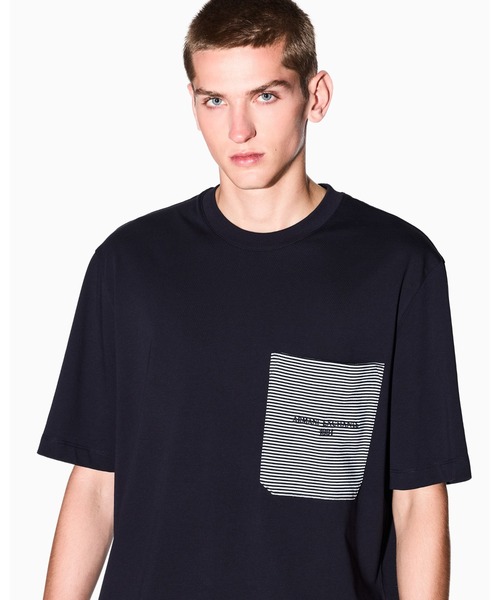 ARMANI EXCHANGE(アルマーニエクスチェンジ)の「【A|X アルマーニ エクスチェンジ】パッチポケットディテール 半袖クルーネックTシャツ/REGULAR+(Tシャツ/カットソー・メンズ・オフホワイト/ダークネイビー・XX-LARGE/LARGE/MEDIUM/SMALL/X-LARGE/X-SMALL)」の5枚目の写真