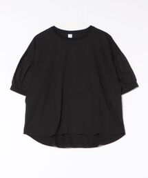 (BD)【ihana】異素材切替 パフスリーブ プルオーバー シャツ