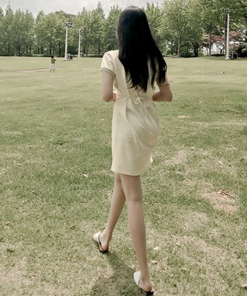 ワンピース POLO DRESS セール】YUGA_YGMC Puff sleeve polo dress（ワンピース）｜FREE