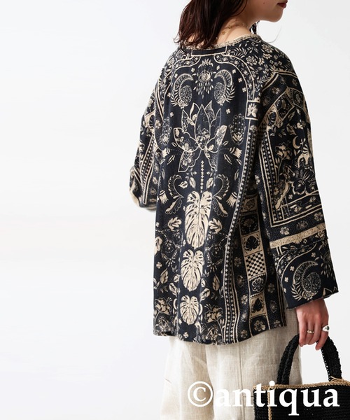 antiqua(アンティカ)の「エスニック柄スキッパーネックトップス(その他トップス・レディース・ブラック・ONESIZE)」の10枚目の写真