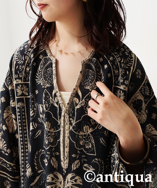 antiqua(アンティカ)の「エスニック柄スキッパーネックトップス(その他トップス・レディース・ブラック・ONESIZE)」の11枚目の写真