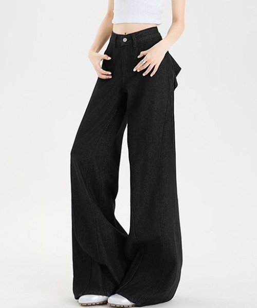 Aelina(エリナ)の「バックリボンデザインデニムパンツ(デニムパンツ・レディース・ブルー/ブラック/ダークブルー/ホワイト・S/M/L/XL)」の19枚目の写真