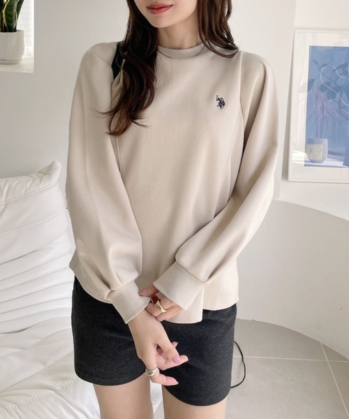 U.S. POLO ASSN.(ユーエスポロアッスン)の「【U.S. POLO ASSN】ボリュームスリーブ クルーネック スウェット(スウェット・レディース・ブラック/ベージュ/ボルドー・M/L)」の1枚目の写真