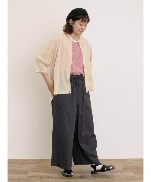 Samansa Mos2（サマンサ モスモス）の「[接触冷感]花刺繍七分袖クルーネックカーディガン（カーディガン/ボレロ・レディース・ブラック/レッド/グリーン/パープル/キナリ/イエロー・F）」の15枚目の写真