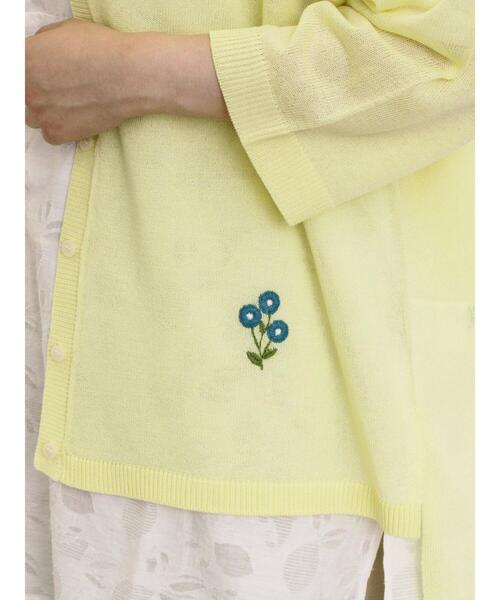 Samansa Mos2（サマンサ モスモス）の「[接触冷感]花刺繍七分袖クルーネックカーディガン（カーディガン/ボレロ・レディース・ブラック/レッド/グリーン/パープル/キナリ/イエロー・F）」の18枚目の写真