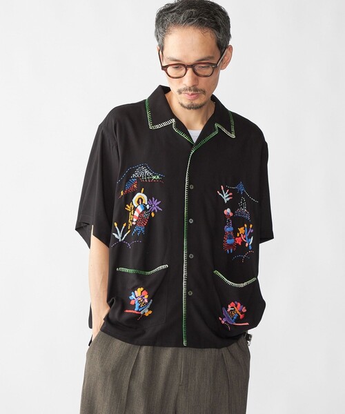 SHIPS(シップス)の「RAJAT: ハンド エンブロイダリー ショートスリーブ シャツ(シャツ/ブラウス・メンズ・ブラック・MEDIUM/LARGE)」の6枚目の写真