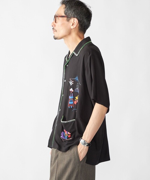 SHIPS(シップス)の「RAJAT: ハンド エンブロイダリー ショートスリーブ シャツ(シャツ/ブラウス・メンズ・ブラック・MEDIUM/LARGE)」の7枚目の写真
