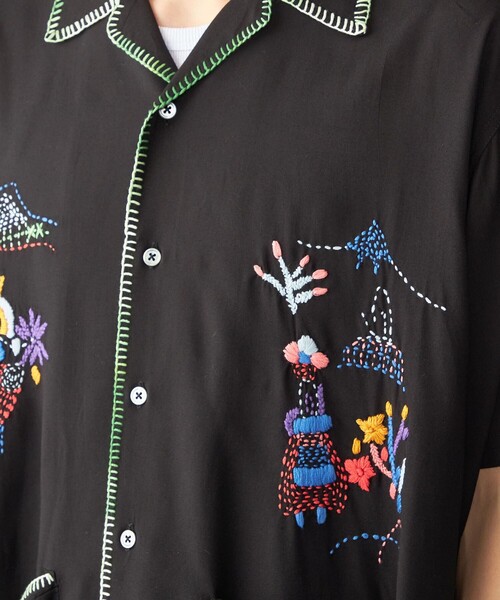 SHIPS(シップス)の「RAJAT: ハンド エンブロイダリー ショートスリーブ シャツ(シャツ/ブラウス・メンズ・ブラック・MEDIUM/LARGE)」の10枚目の写真
