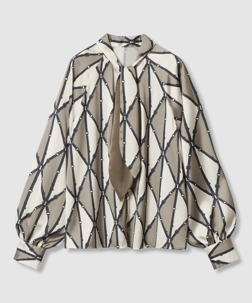 セール】ベルトプリントボウタイ ブラウス（シャツ/ブラウス）｜ANAYI