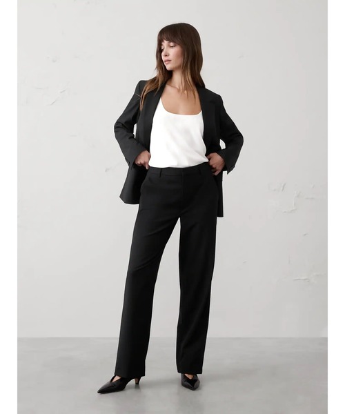 BANANA REPUBLIC FACTORY STORE(バナナリパブリック ファクトリーストア)の「BANANA REPUBLIC FACTORY STORE ストレートハイライズスカルプテッドパンツ(その他パンツ・レディース・ベージュ/ブラック/ネイビー/アイボリー・6/4/2/0/8)」の7枚目の写真