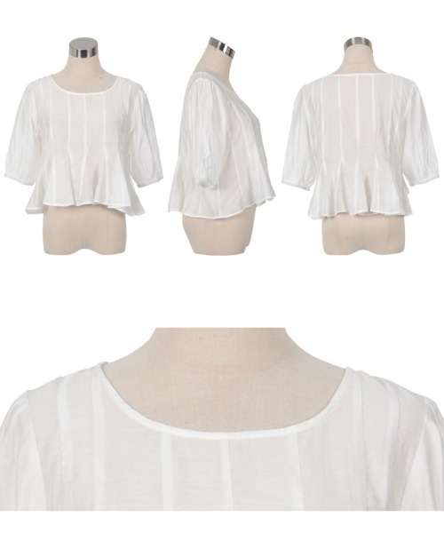 KOBE LETTUCE（コウベレタス）の「ペプラムシアーブラウス（シャツ/ブラウス・レディース・ホワイト/ピンク/ブラウン・M）」の9枚目の写真