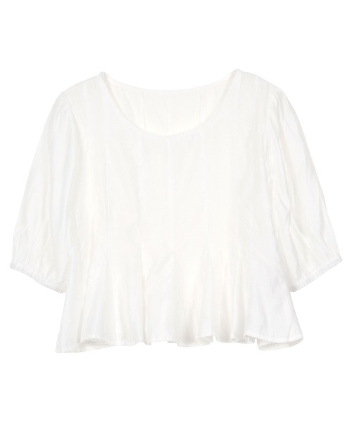 KOBE LETTUCE（コウベレタス）の「ペプラムシアーブラウス（シャツ/ブラウス・レディース・ホワイト/ピンク/ブラウン・M）」の6枚目の写真