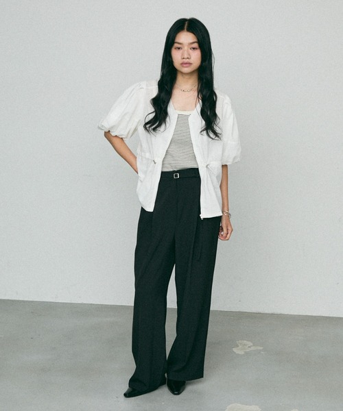 NUJOH(ヌゾ)の「Volume Sleeve Summer jacket / ボリューム スリーブ サマージャケット(ブルゾン・レディース・ホワイト/ベージュ/ブラック・FREE)」の12枚目の写真