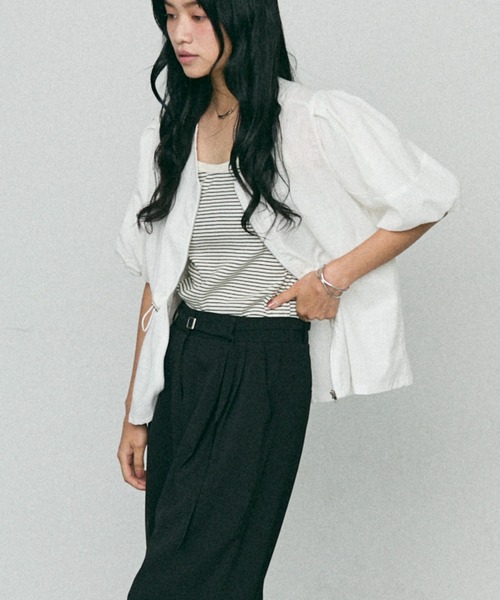 NUJOH(ヌゾ)の「Volume Sleeve Summer jacket / ボリューム スリーブ サマージャケット(ブルゾン・レディース・ホワイト/ベージュ/ブラック・FREE)」の15枚目の写真