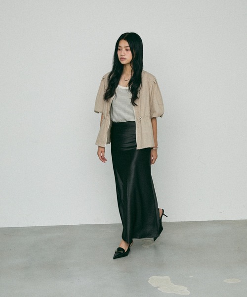 NUJOH(ヌゾ)の「Volume Sleeve Summer jacket / ボリューム スリーブ サマージャケット(ブルゾン・レディース・ホワイト/ベージュ/ブラック・FREE)」の5枚目の写真