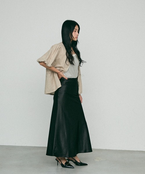 NUJOH(ヌゾ)の「Volume Sleeve Summer jacket / ボリューム スリーブ サマージャケット(ブルゾン・レディース・ホワイト/ベージュ/ブラック・FREE)」の7枚目の写真