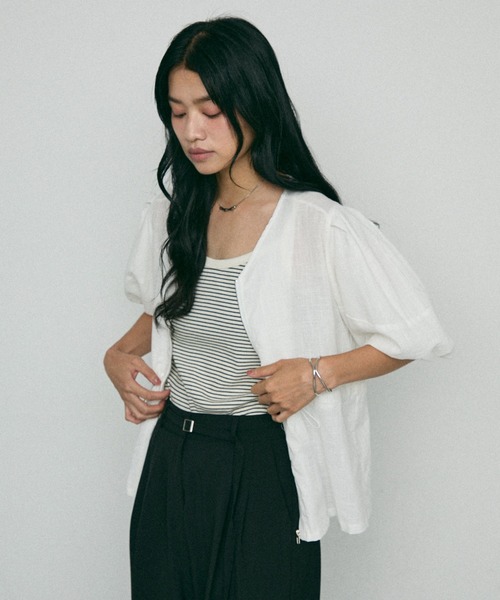 NUJOH(ヌゾ)の「Volume Sleeve Summer jacket / ボリューム スリーブ サマージャケット(ブルゾン・レディース・ホワイト/ベージュ/ブラック・FREE)」の11枚目の写真