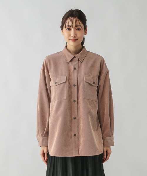 GLOBAL WORK（グローバルワーク）の「イージーケアコーデュロイシャツ/499701（シャツ/ブラウス・レディース・ブルー系その他/ラベンダー/ボルドー/キャメル/アイボリー/ピンク系その他・MEDIUM/LARGE）」の19枚目の写真