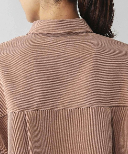 GLOBAL WORK（グローバルワーク）の「イージーケアコーデュロイシャツ/499701（シャツ/ブラウス・レディース・ブルー系その他/ラベンダー/ボルドー/キャメル/アイボリー/ピンク系その他・MEDIUM/LARGE）」の11枚目の写真