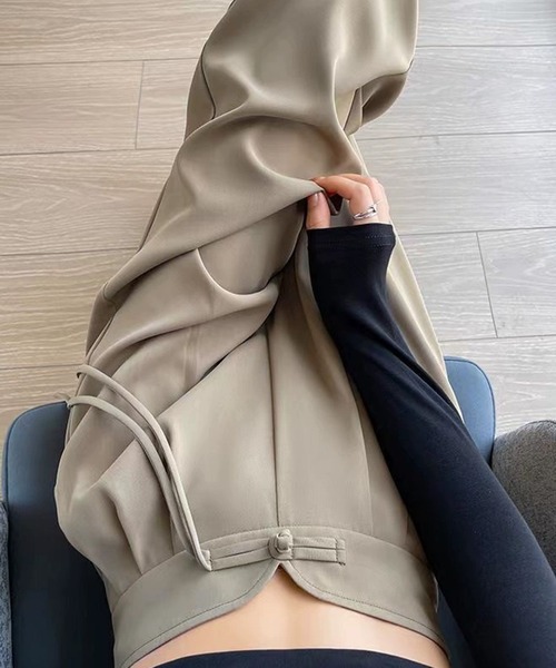 SEN TOKYO（セントーキョー）の「チャイナボタンハイウエストスラックス（スラックス・レディース・ブラック/ベージュ・S/L/M）」の3枚目の写真