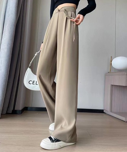 SEN TOKYO（セントーキョー）の「チャイナボタンハイウエストスラックス（スラックス・レディース・ブラック/ベージュ・S/L/M）」の4枚目の写真