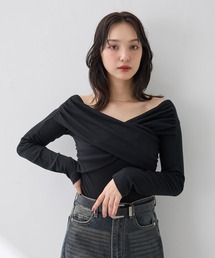 DIMMOIRE オフショルダーTシャツ ブラック DIMMOIRE オフショルダーTシャツ ブラック DIMMOIRE オフ