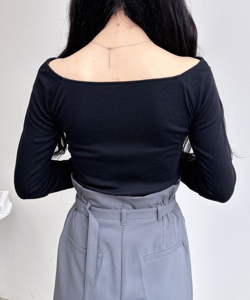 INGNI(イング)の「カシュクールトップス(Tシャツ/カットソー・レディース・ブラック/チャコールグレー/ピンク/オフホワイト・M)」の18枚目の写真