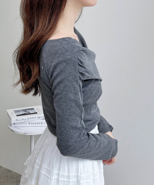 INGNI(イング)の「カシュクールトップス(Tシャツ/カットソー・レディース・ブラック/チャコールグレー/ピンク/オフホワイト・M)」の13枚目の写真