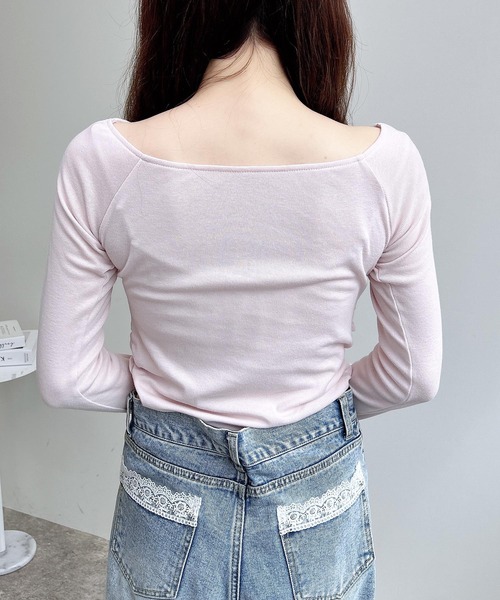 INGNI(イング)の「カシュクールトップス(Tシャツ/カットソー・レディース・ブラック/チャコールグレー/ピンク/オフホワイト・M)」の8枚目の写真