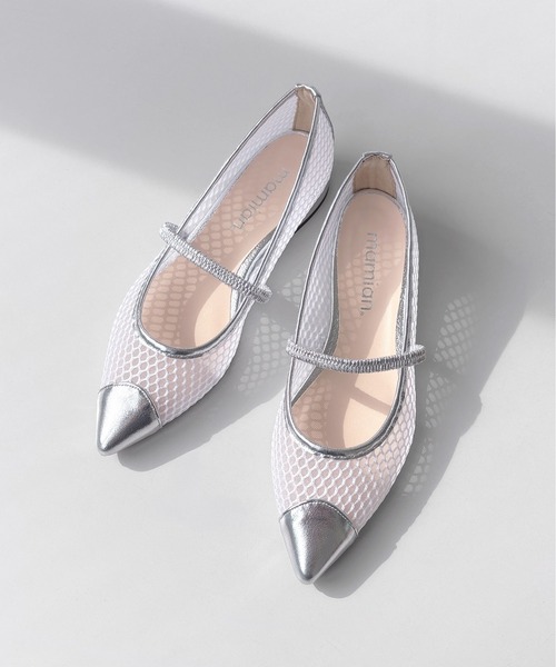 MAMIAN(マミアン)の「甲ゴムストラップ チュールフラット(パンプス・レディース・ブラック/シルバー・23.5cm/23.0cm/22.5cm/24.5cm/24.0cm/25.0cm)」の2枚目の写真