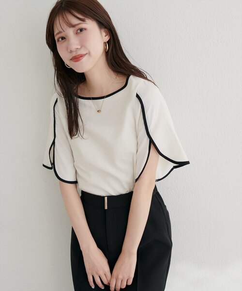 natural couture（ナチュラルクチュール）の「【WEB限定】ハチワレスリーブ麻調ブラウス（シャツ/ブラウス・レディース・マスタード/ピンク/ブラウン/サックスブルー/ブラック/オフホワイト・FREE）」の20枚目の写真