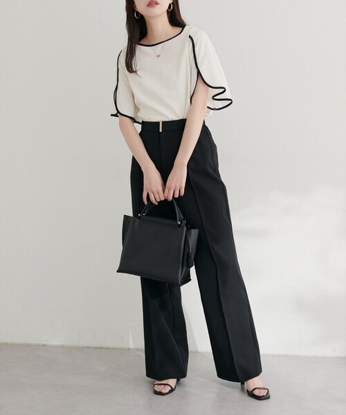 natural couture（ナチュラルクチュール）の「【WEB限定】ハチワレスリーブ麻調ブラウス（シャツ/ブラウス・レディース・マスタード/ピンク/ブラウン/サックスブルー/ブラック/オフホワイト・FREE）」の21枚目の写真