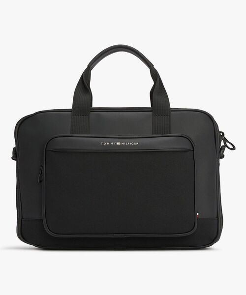 【美品】トミー・ヒルフィガー ブラック ビジネスバッグ　（laptop入ります） goguysshop_am0am08085-bds