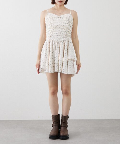 mline（エムライン）の「[mline]花柄シャーリング ミニワンピ（ワンピース・レディース・ブラック/ブラウン/アイボリー・FREE）」の14枚目の写真