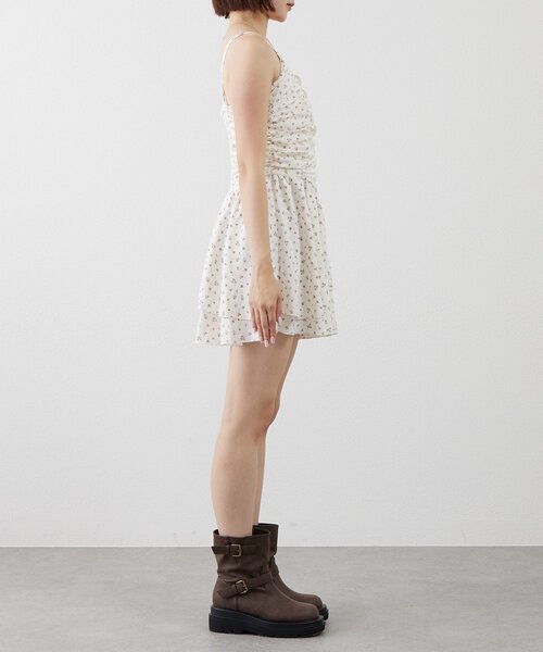 mline（エムライン）の「[mline]花柄シャーリング ミニワンピ（ワンピース・レディース・ブラック/ブラウン/アイボリー・FREE）」の15枚目の写真