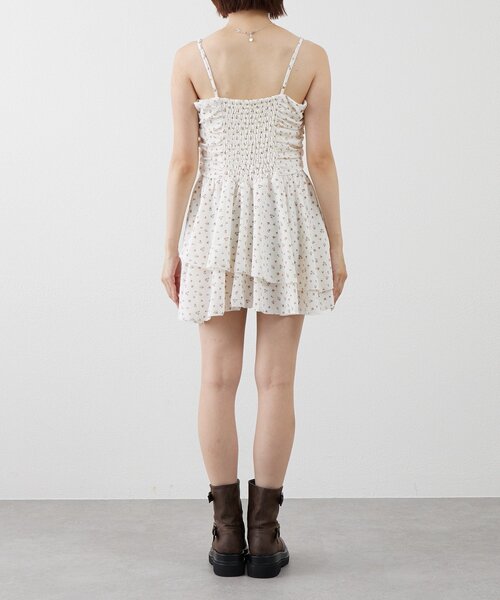 mline（エムライン）の「[mline]花柄シャーリング ミニワンピ（ワンピース・レディース・ブラック/ブラウン/アイボリー・FREE）」の16枚目の写真