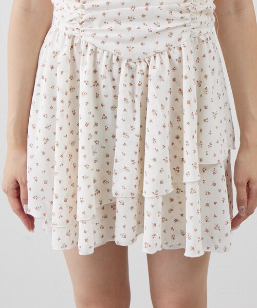 mline（エムライン）の「[mline]花柄シャーリング ミニワンピ（ワンピース・レディース・ブラック/ブラウン/アイボリー・FREE）」の20枚目の写真