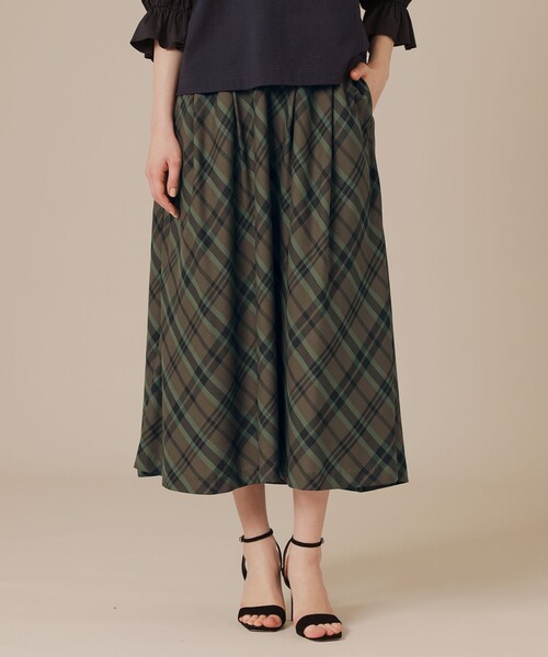 MACKINTOSH LONDON(マッキントッシュ ロンドン)の「ファインキュプラポリエステルチェックスカート(スカート・レディース・ダークブラウン・36/38)」の1枚目の写真
