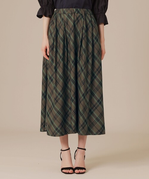 MACKINTOSH LONDON(マッキントッシュ ロンドン)の「ファインキュプラポリエステルチェックスカート(スカート・レディース・ダークブラウン・36/38)」の7枚目の写真