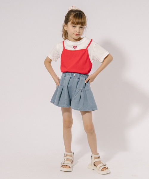 URBAN CHERRY（アーバンチェリー）の「タックフレアデニムショートパンツ（デニムパンツ・キッズ・ブルー・110cm/120cm/130cm/140cm）」の8枚目の写真