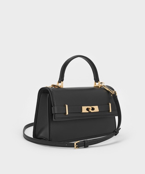 CHARLES & KEITH(チャールズ & キース)の「Arlet アラート ベルトトップハンドルバッグ(ハンドバッグ・レディース・ワインレッド/ブラック/クリーム・S)」の13枚目の写真
