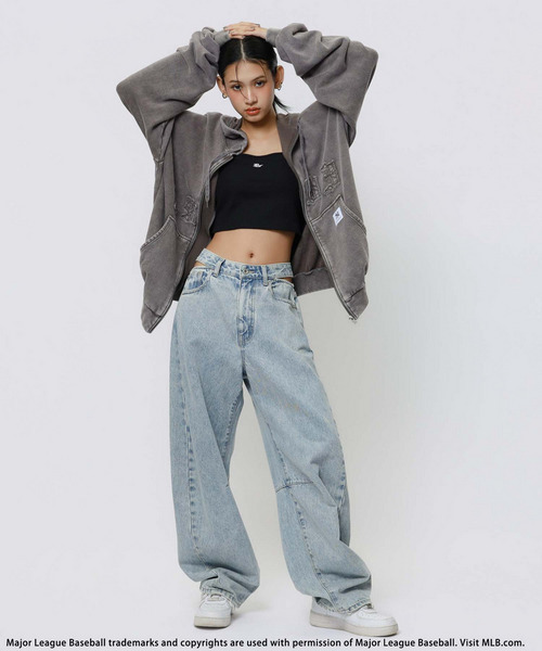 新品【MLB】ZIPビッグフーディー　スパイラルガール MLB】ZIPビッグフーディー｜BACK TO THE FIELD バックトゥザフィールド