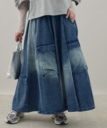 Paradise Picnic | グラデーション カーゴフレアスカート(デニムスカート)